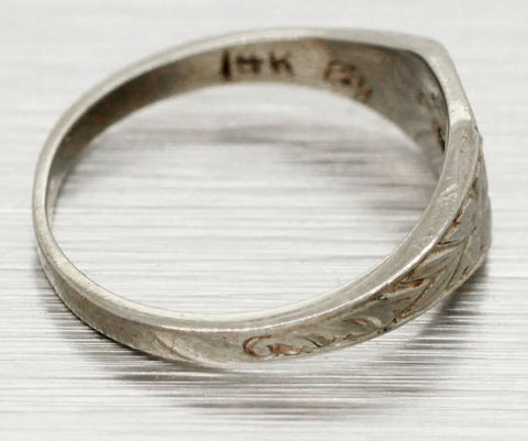 Antique Art Deco 0.01ct Diamond Baby Ring - 14k Solid White Gold