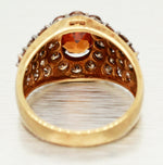 Modern 1ct Citrine & Brown Diamond Engagement Ring - 18k Yellow Gold - Size 9