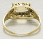 Antique Art Deco 0.60ct Yellow Citrine Ring - 14k Yellow Gold Filigree Band