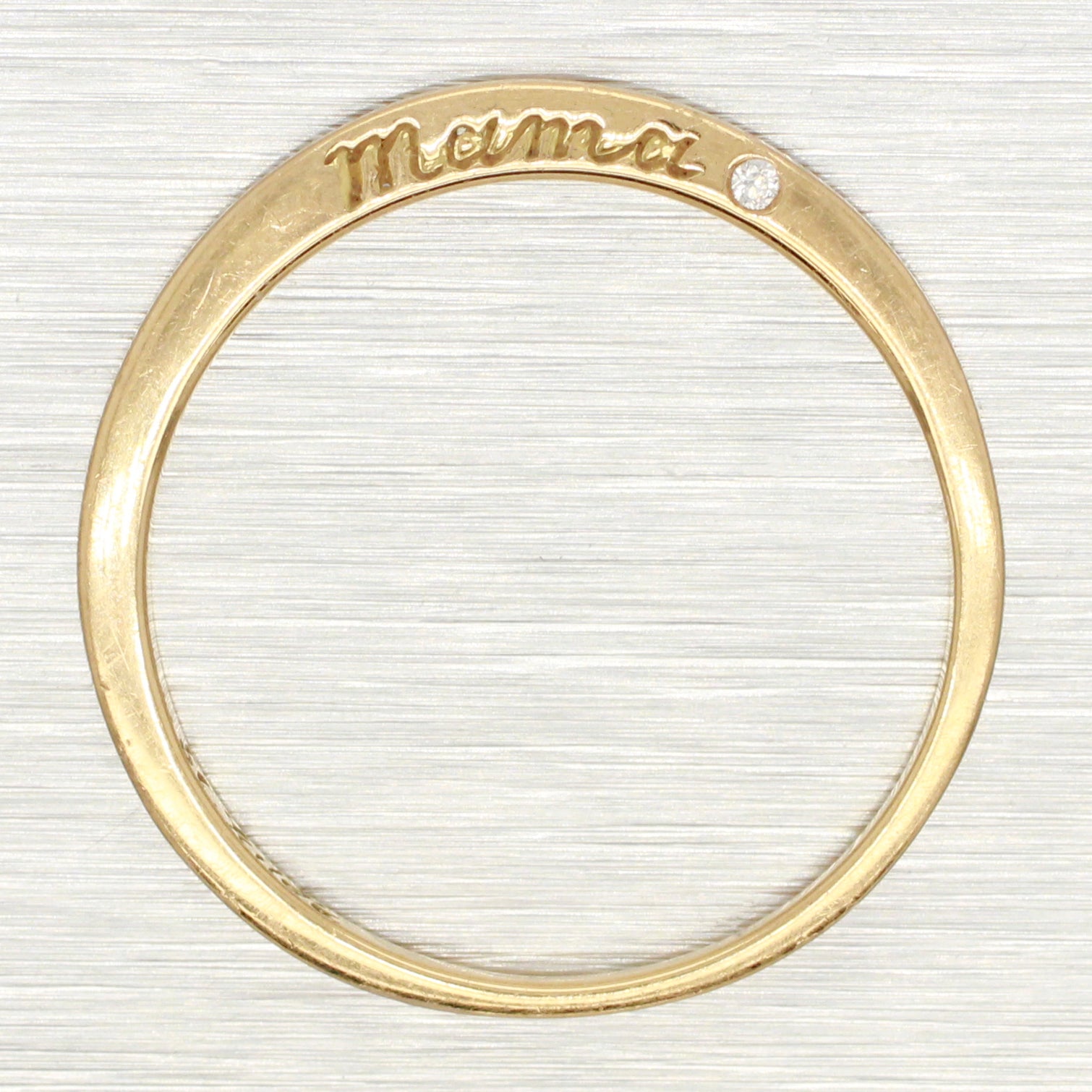 Nora Kogan Mama Ring - 18k Yellow Gold Band with Diamond - Size 6