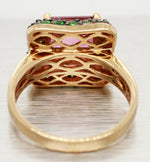 LeVian Pink Quartz & Tsavorite Cocktail Ring - 14k Yellow Gold Band