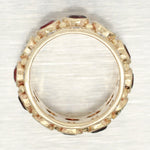 Vintage 2.00ctw Garnet & Diamond Ring - 14k Yellow Gold Milgrain Band