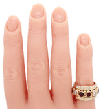 Vintage 2.00ctw Garnet & Diamond Ring - 14k Yellow Gold Milgrain Band