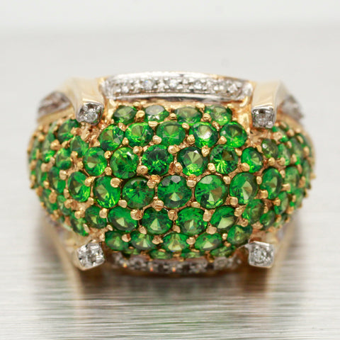 John C Rinker Tsavorite Cluster Band -  14k Yellow Gold JCR Ring