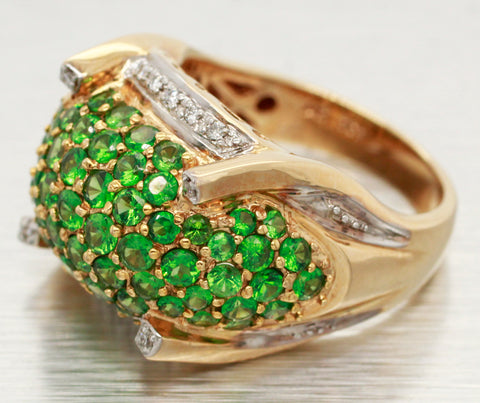 John C Rinker Tsavorite Cluster Band -  14k Yellow Gold JCR Ring