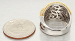 Two-Tone Chocolate & White Diamond Cocktail Ring - 18k Yellow/White Gold Band