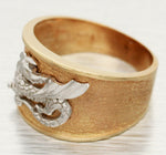 Joel McFadden Gold Dragon Ring - 14k Yellow & White Gold Band - Size 9