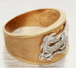 Joel McFadden Gold Dragon Ring - 14k Yellow & White Gold Band - Size 9