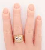 Joel McFadden Gold Dragon Ring - 14k Yellow & White Gold Band - Size 9