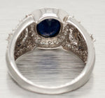 Vintage 1.50ct Sapphire Band Ring - 1.00ctw Diamond Accents - 14k White Gold