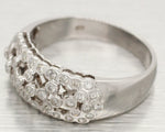 Vintage 0.50ctw Studded Diamond Band Ring - 14k White Gold - Size 9