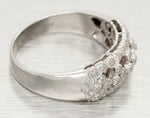Vintage 0.50ctw Studded Diamond Band Ring - 14k White Gold - Size 9