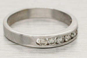 Vintage 0.30ctw Channel-Set Diamond Band - 14k White Gold Wedding Ring