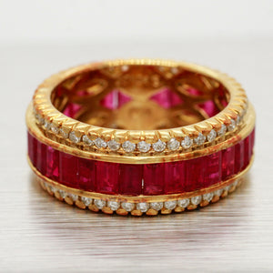 Sonia Bitton 5.20ctw Ruby & Diamond Eternity Ring | 18k Yellow Gold Band