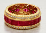 Sonia Bitton 5.20ctw Ruby & Diamond Eternity Ring | 18k Yellow Gold Band