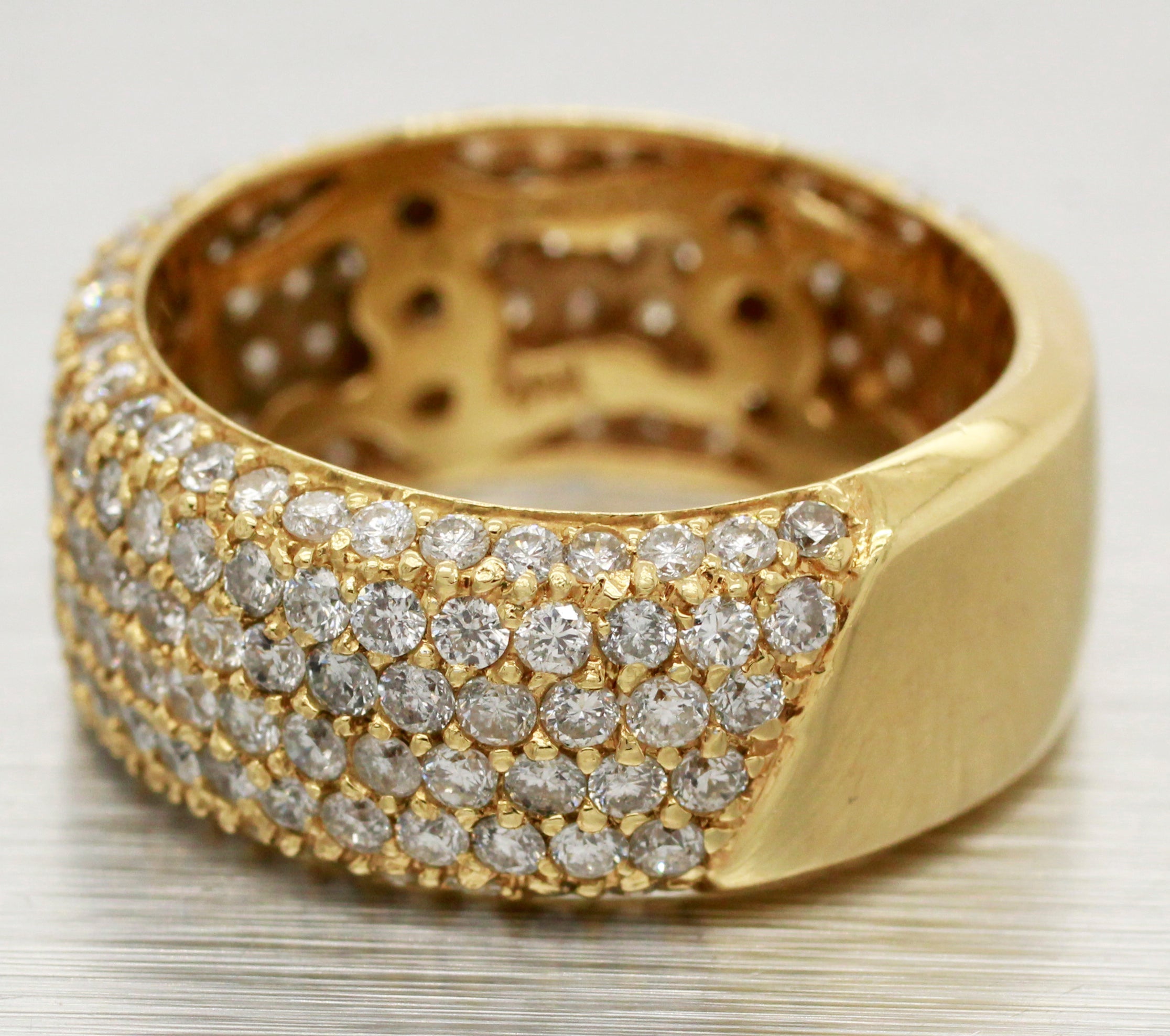 Sonia Bitton 2.00ctw Half Pave Diamond Band Ring | 18k Yellow Gold