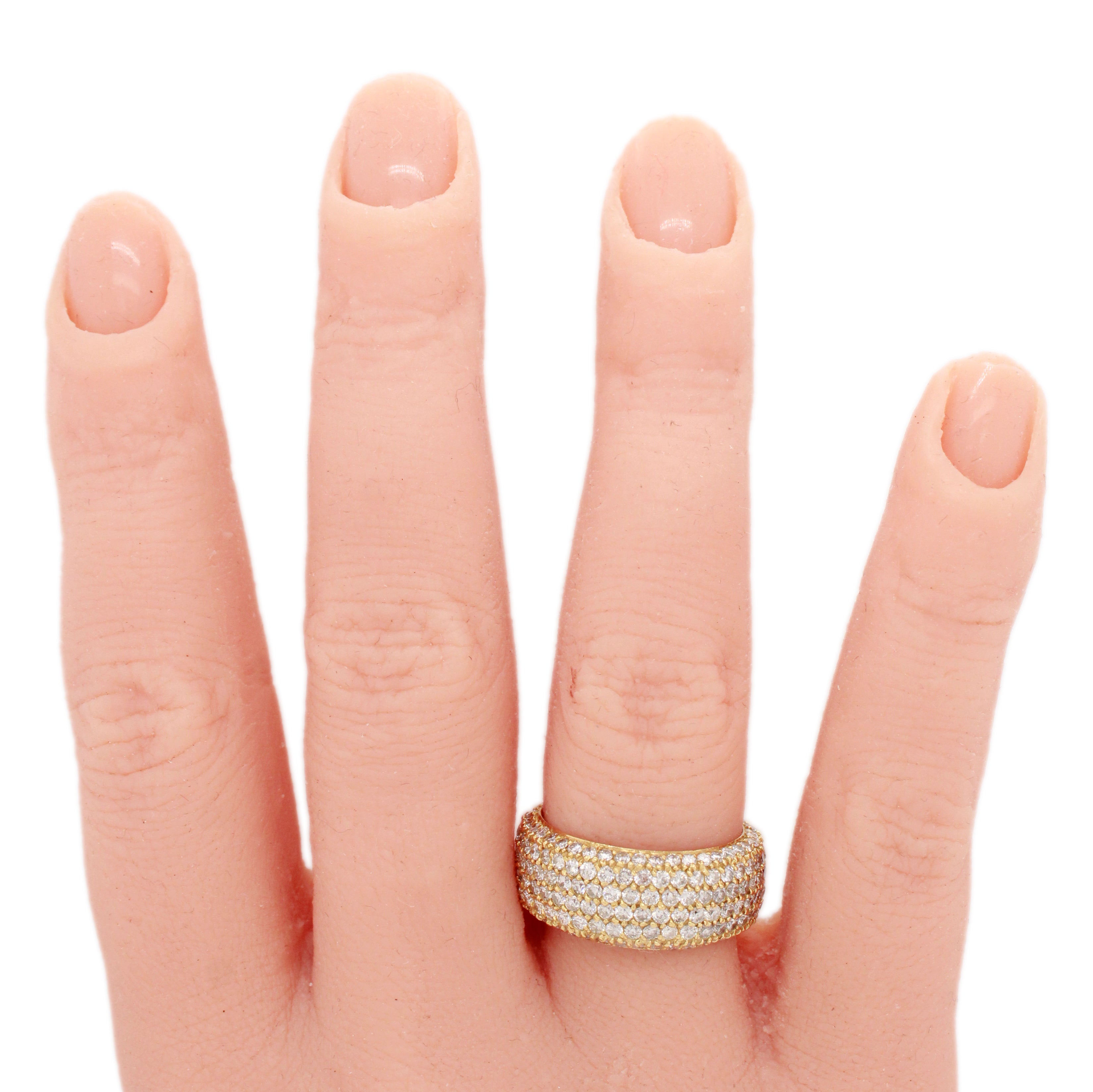 Sonia Bitton 2.00ctw Half Pave Diamond Band Ring | 18k Yellow Gold