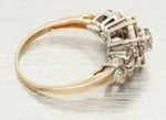 Vintage 0.75ctw Diamond Flower Sunburst Ring | 14k Yellow & White Gold Band