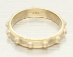 Vintage 14k Gold Sideways Cross Ring - Yellow Gold Studded Band - Size 6.75
