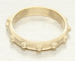 Vintage 14k Gold Sideways Cross Ring - Yellow Gold Studded Band - Size 6.75
