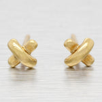 Tiffany & Co. 18k Cross Stitch Stud Earrings - Small 750 Yellow Gold 'X'