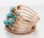 Victorian Turquoise Harem Ring - 14k Yellow Gold; Five Band Ring