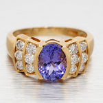 1ctw Tanzanite and Diamond Accent Cathedral Style Band Ring - 18k Yellow Gold