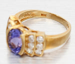 1ctw Tanzanite and Diamond Accent Cathedral Style Band Ring - 18k Yellow Gold