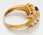 1ctw Tanzanite and Diamond Accent Cathedral Style Band Ring - 18k Yellow Gold