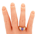 1ctw Tanzanite and Diamond Accent Cathedral Style Band Ring - 18k Yellow Gold