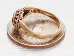 Antique Art Nouveau 0.35ct Red Garnet Band Ring Bezel Set - 14k Yellow Gold