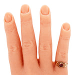 Antique Art Nouveau 0.35ct Red Garnet Band Ring Bezel Set - 14k Yellow Gold