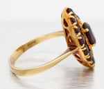 Antique Art Deco 2.60ctw Marquise Garnet Cocktail Ring - 18k Yellow Gold Size 9