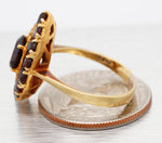 Antique Art Deco 2.60ctw Marquise Garnet Cocktail Ring - 18k Yellow Gold Size 9
