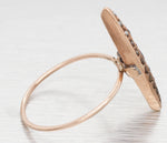 Antique Art Nouveau Garnet & Pearl Marquise Cocktail Ring - 14k Rose Gold