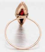 Antique Art Nouveau Garnet & Pearl Marquise Cocktail Ring - 14k Rose Gold