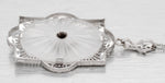 Antique Art Deco Diamond & Rock Crystal Pendant - 14k White Gold Necklace - 17"