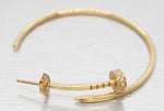 Modern 0.07ctw Diamond Nail Large Hoop Earrings - 18k Yellow Gold - Pushback