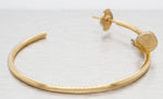 Modern 0.07ctw Diamond Nail Large Hoop Earrings - 18k Yellow Gold - Pushback