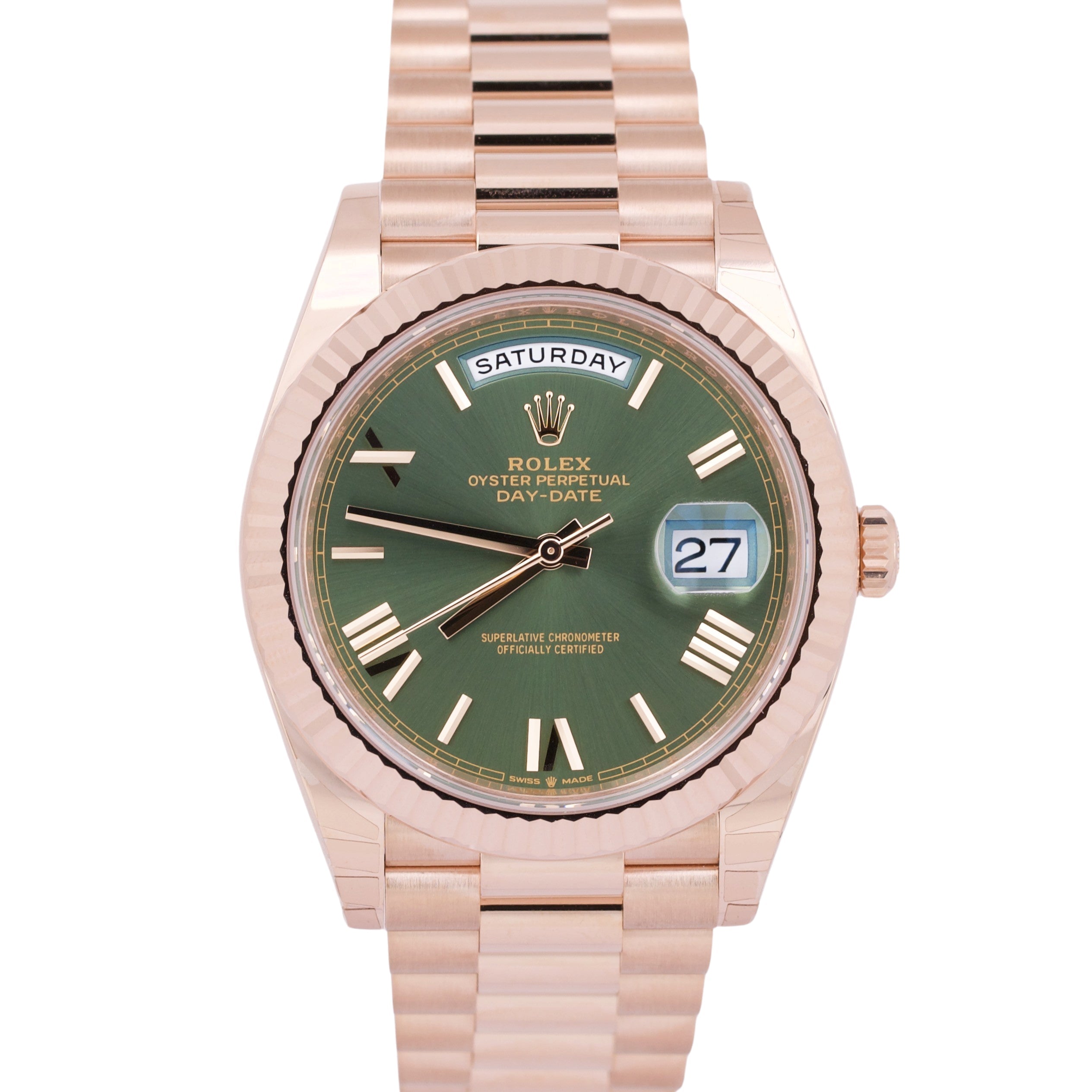 Rolex, Rolex Day-Date, Day-Date, Rolex President, Day-Date President, Rolex Olive Green, Olive Green President, Rose Gold Rolex, 228235, Rolex 228235