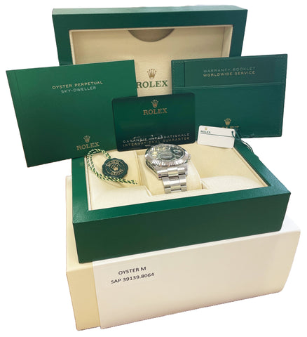 BRAND NEW MAY 2024 PAPERS Rolex Sky-Dweller MINT GREEN 42mm Oyster 336934 BOX