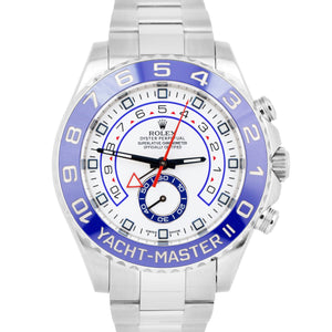 MINT PAPERS Rolex Yacht-Master II 44mm WHITE 116680 YM2 BLUE HANDS Steel BOX