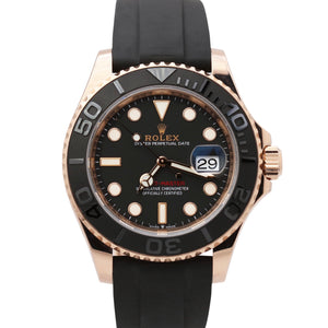 MINT 2022 Rolex Yacht-Master 18K Everose Gold Oysterflex Black 40mm 126655 BOX