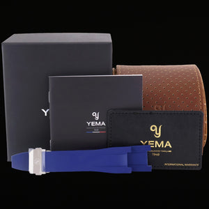 PAPERS NEW 2024 YEMA Wristmaster Traveler YWTR22-GMS Blue Limited Edition Watch