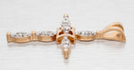 Vintage 0.25ctw Diamond Marquise-Shape Cross Pendant - 14k Yellow Gold Charm
