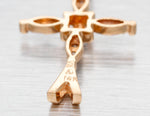 Vintage 0.25ctw Diamond Marquise-Shape Cross Pendant - 14k Yellow Gold Charm