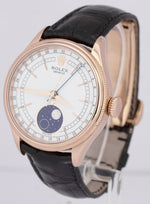 MINT PAPERS Rolex Cellini Moonphase 18K Gold Leather Everose 39mm 50535 BOX