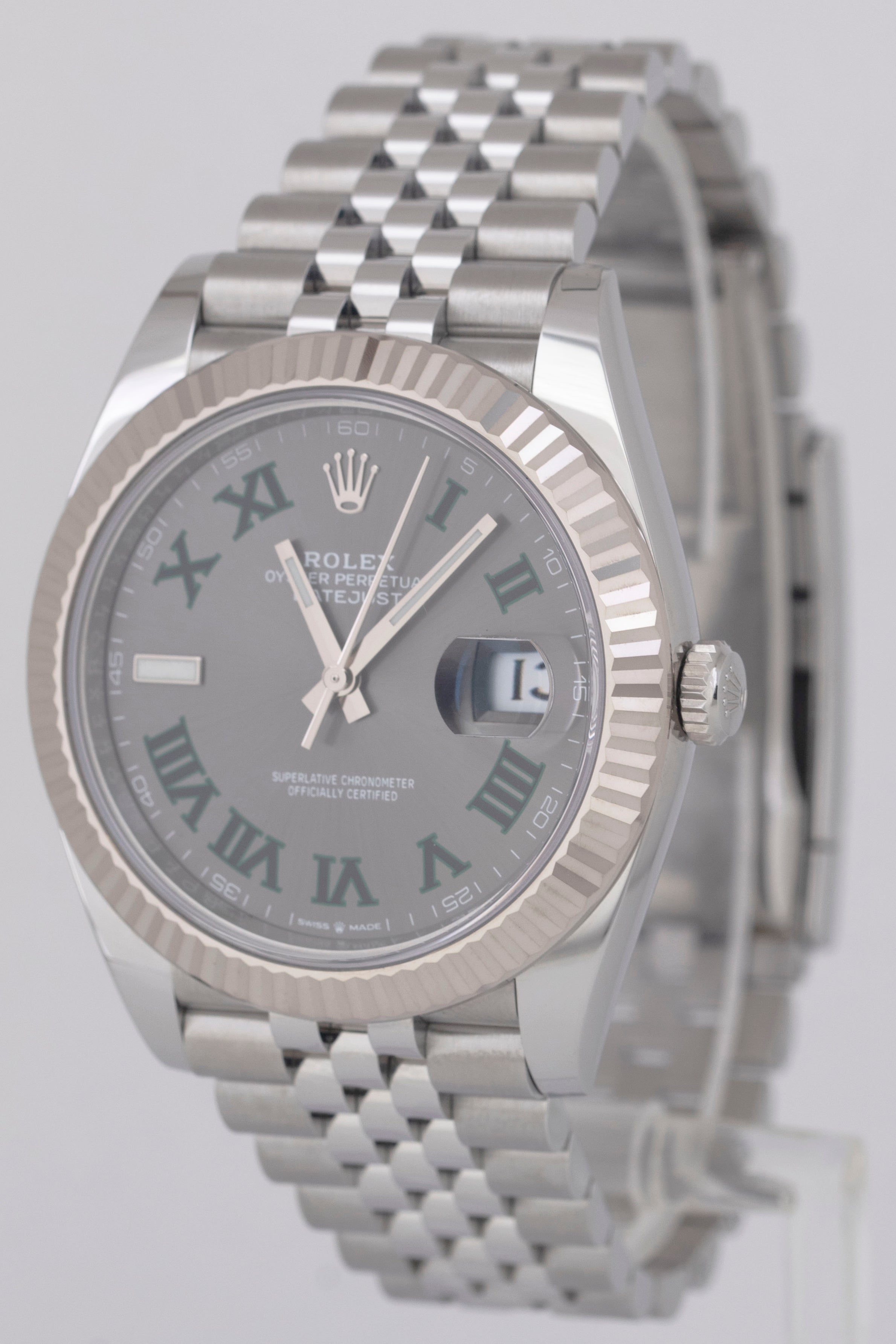 MINT PAPERS Rolex DateJust 41mm Wimbledon Jubilee Stainless Watch 126334 BOX