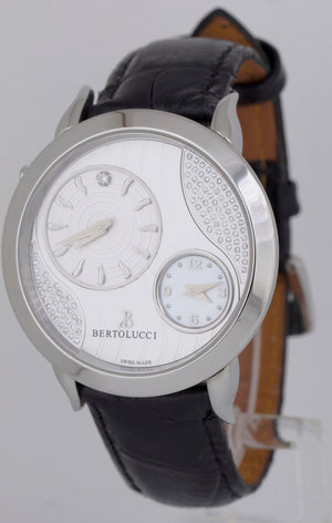 Bertolucci 1213 Volta Mother of Pearl Diamond 42mm Steel Leather Quartz Watch