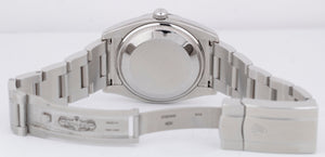 MINT Rolex Oyster Perpetual White Grape Dial Stainless Steel 34mm Watch 114210